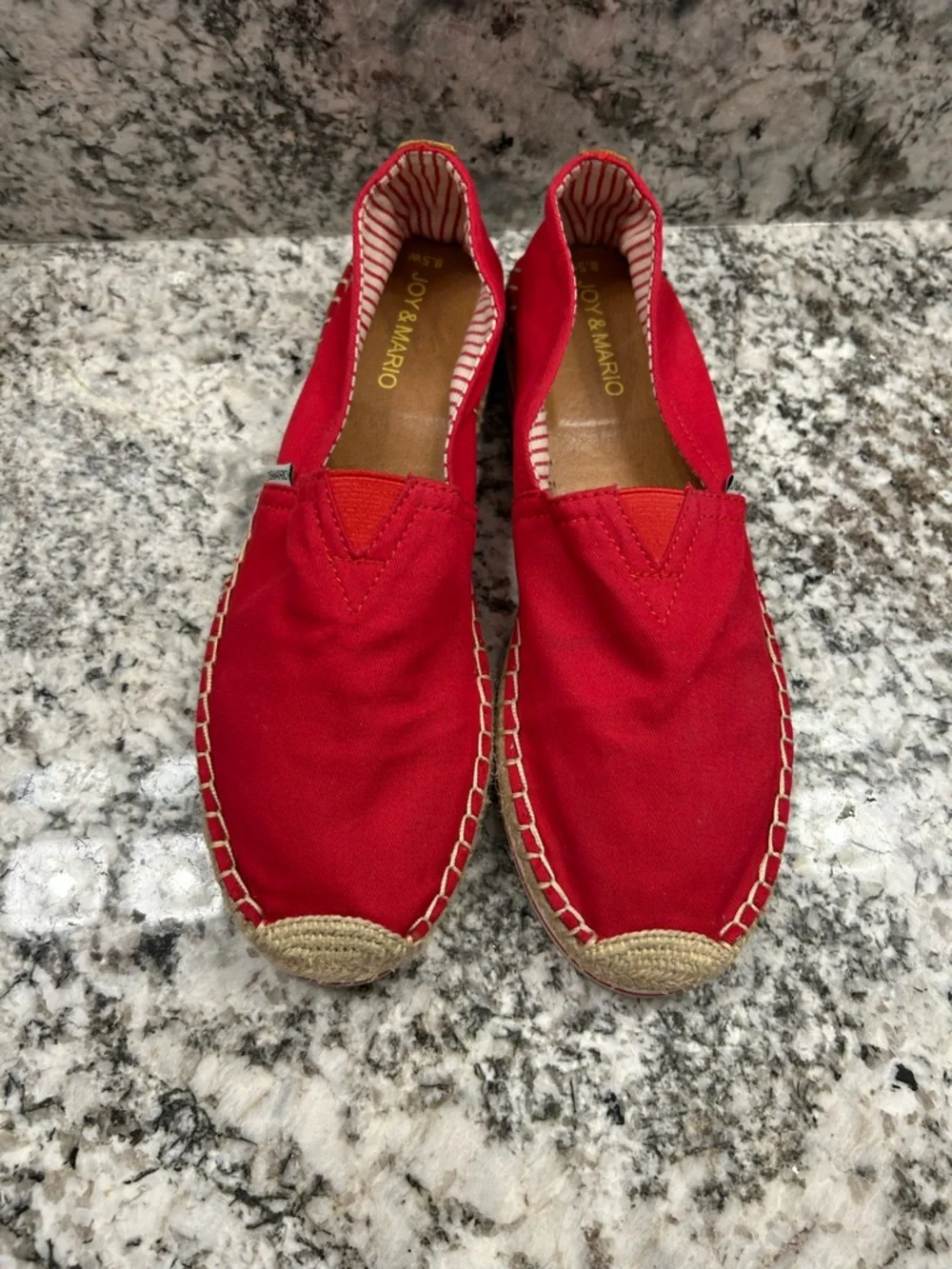 Joy and Mario Red Canvas Espadrilles Size 8.5